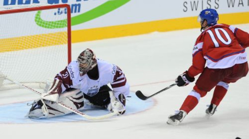 Edgars Masaļskis šovakar zaudēja četrus vārtos
Foto: AFP/Scanpix