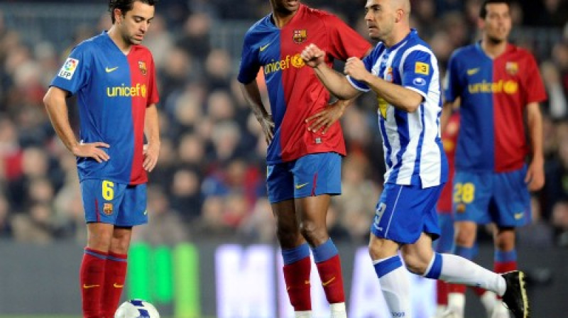 Ivans de la Penja ("Espanyol") 2009. gada februārī, nule kā guvis vārtus Barselonas derbijā
Foto: AP/ Scanpix