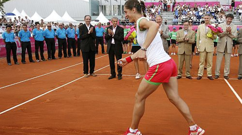 Andrea Petkoviča otro titulu atzīmē ar savu slaveno "Petko Dance"
Foto: Reuters/Scanpix
