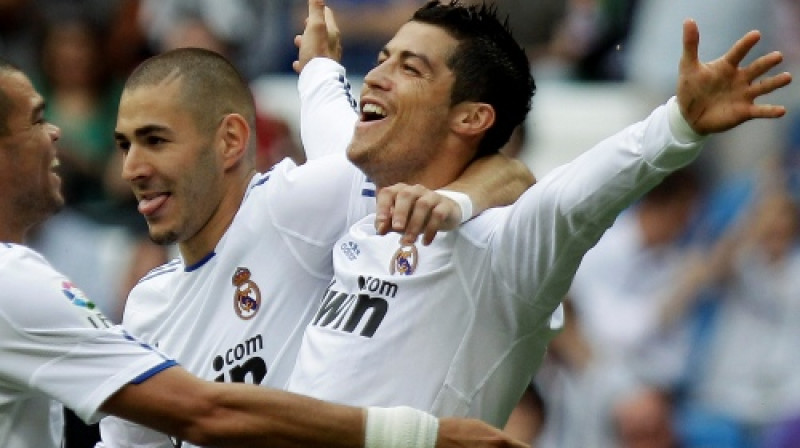 Krištianu Ronaldu ("Real Madrid") pēdējās četrās "La Liga" sezonas spēlēs guva 11 (!) vārtus
Foto: AP/ Scanpix