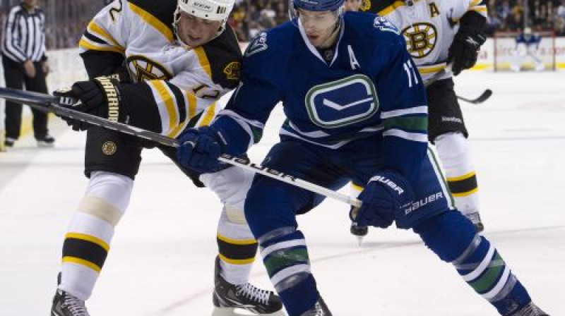 Tomāšs Kaberle pret Raienu Kesleru jeb ''Bruins'' pret ''Canucks''
Foto: AFP/Scanpix
