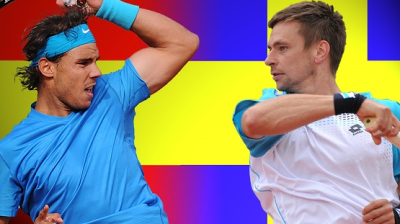 Rafaels Nadals pret Robinu Soderlingu
Foto: www.rolandgarros.com