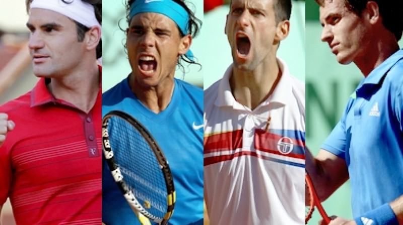Rodžers Federers, Rafaels Nadals, Novaks Džokovičs un Endijs Marejs
Foto: ATP