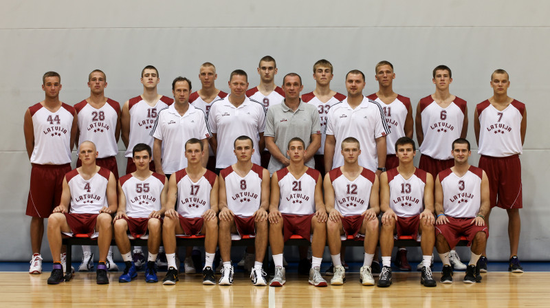 Latvijas U20 izlase.
Foto: Edgars Zviedrāns