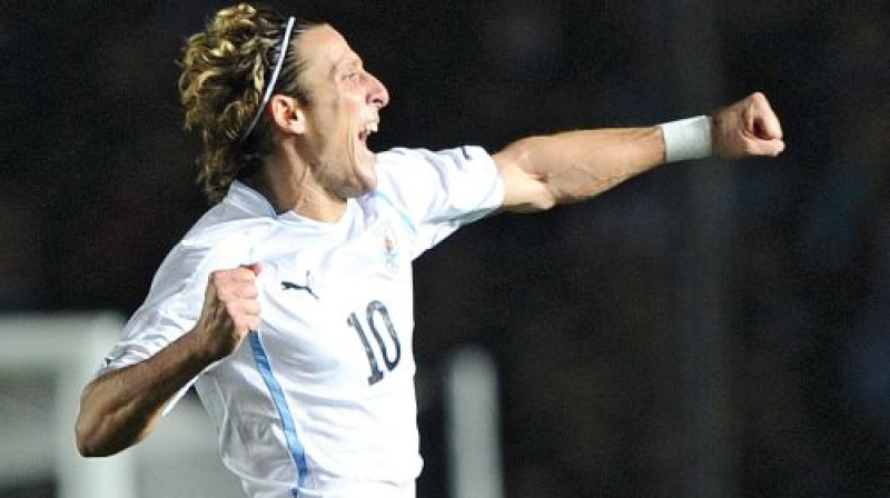 Urugvajas izlases uzbrucējs Djēgo Forlans
Foto: AFP/Scanpix