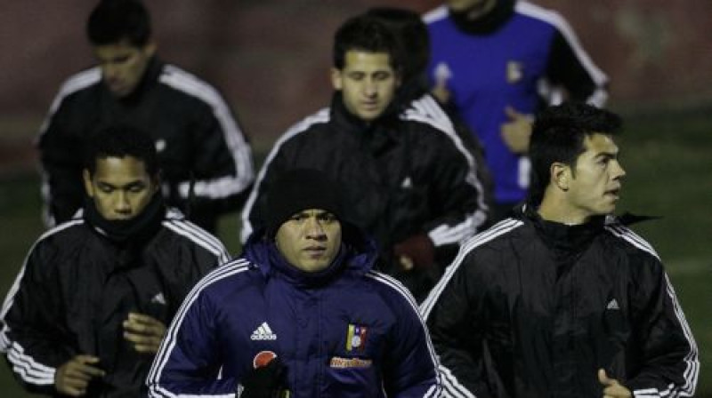 Venecuēlas futbolisti treniņa laikā
Foto: AP/Scanpix