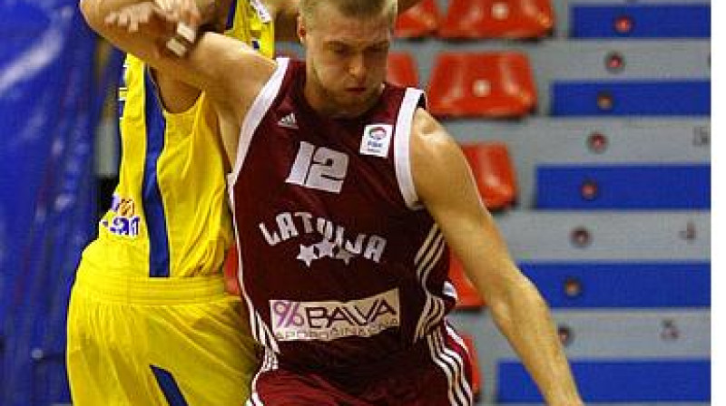 Latvijas U20 izlases rezultatīvākais spēlētājs ceturtdaļfinālā Jānis Antrops.
Foto: fibaeurope.com