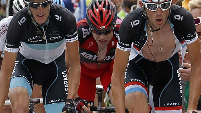 Endijs Šleks, Kadels Evanss un Franks Šleks - pretendenti uz "Tour de France" titulu
Foto: AFP/Scanpix
