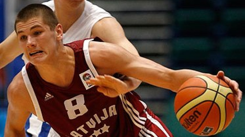 Latvijas U18 izlases saspēles vadītājs Oskars Reinfelds.
Foto: fibaeurope.com
