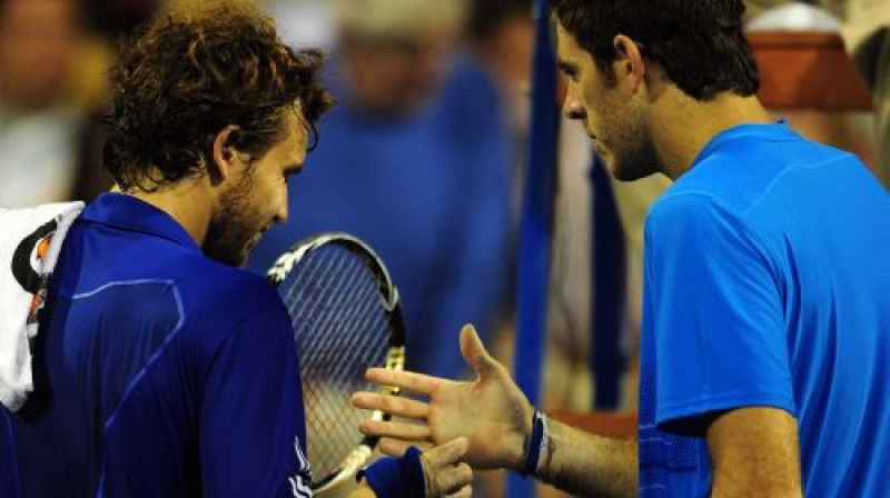 Ernests Gulbis nupat pieveicis Huanu Martinu Del Potro
Foto: AFP/Scanpix