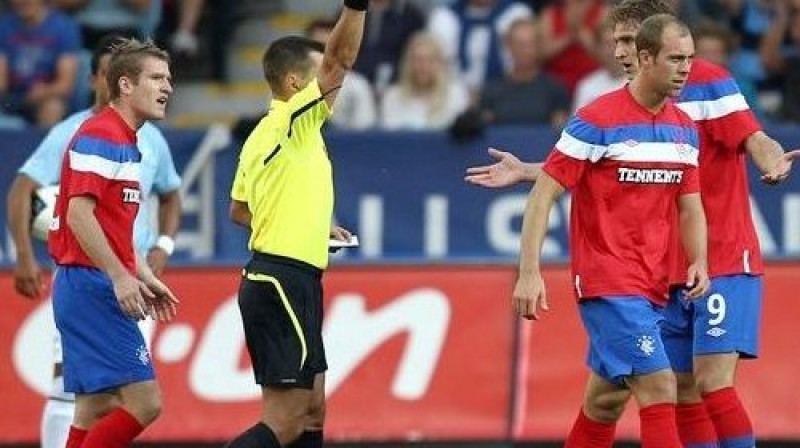 "Rangers" sarkanā kartīte un izstāšanās no ČL
Foto: Scanpix Sweden