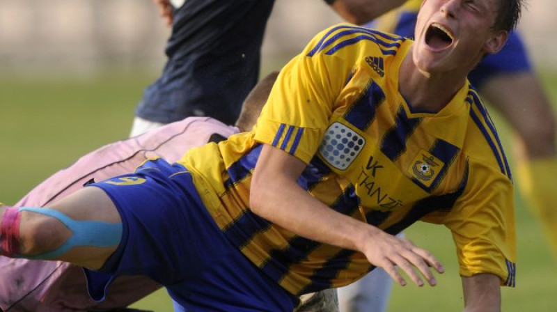 Eduards Višņakovs mača sākumā varēja izvirzīt ventspilniekus vadībā (Foto: Romāns Kokšarovs, Sporta Avīze, f64)