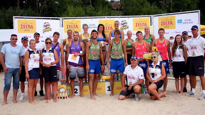 Zelta OPEN Challenger 3. turnīra goda pjedestāls
Foto: beachvolley.lv