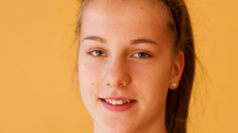 Latvijas U16 valstsvienības uzbrucēja Ieva Spīgule
Foto: Ēriks Biters