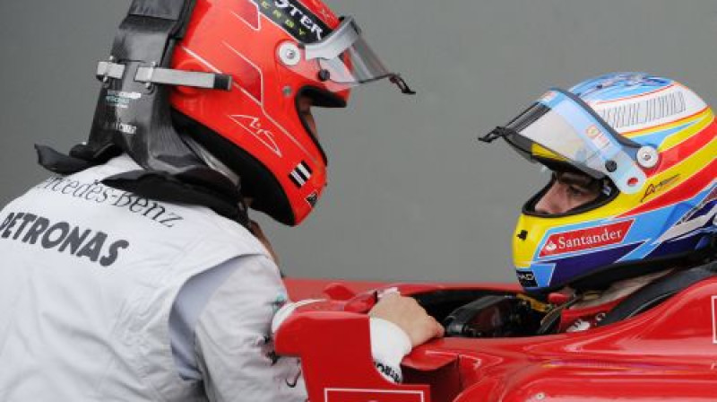 Mihaels Šūmahers un Fernando Alonso
Foto: Digitale/Scanpix