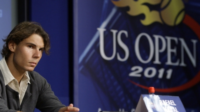 2010.gada "US Open" čempions Rafaels Nadals domīgs. Aizstāvēt titulu būs ļoti grūti.
Foto: AP/Scanpix