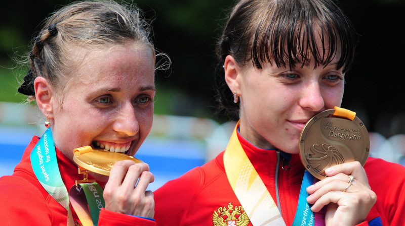 Olga Kaniskina un Anisja Kidrjapkina
Foto: AFP/Scanpix