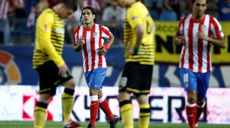 Radamels Falkao pēc gūtajiem vārtiem pret "Porto"
Foto: AP/Scanpix