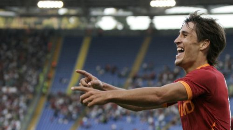 Bojans Krkičs atzīmē pirmos vārtus ''Roma'' rindās
Foto: AP/Scanpix