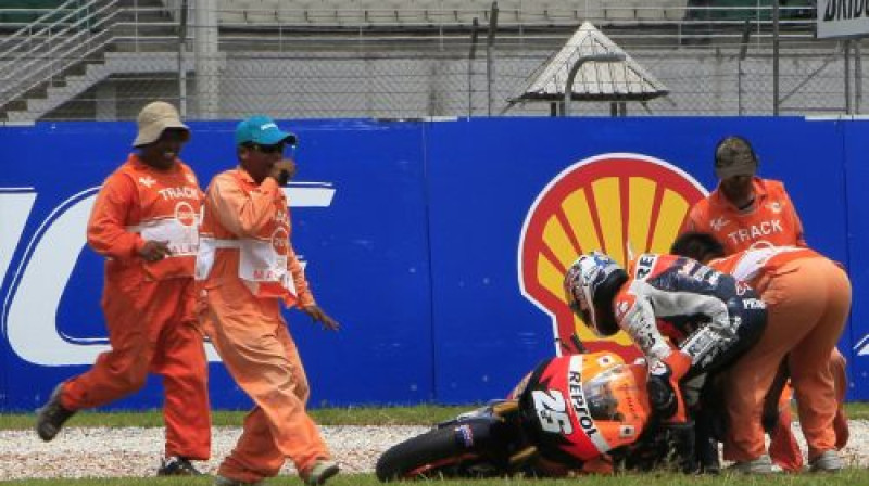Dani Pedrosa avarējis kvalifikācijā
Foto: Reuters/Scanpix