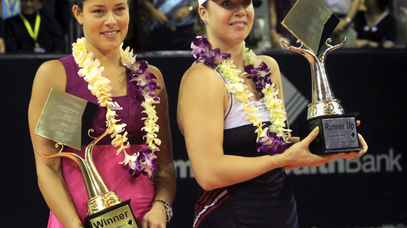 2010. gada turnīra finālistes - Ana Ivanoviča un Aļisa Kļeibanova
Foto: AP/Scanpix