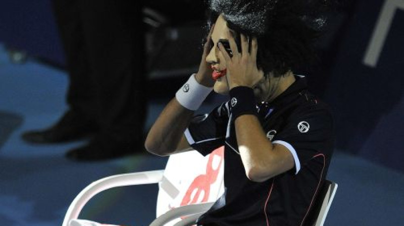 Novaks Džokovičs uz maču izgāja Helovīna maskā
Foto: AP/Scanpix