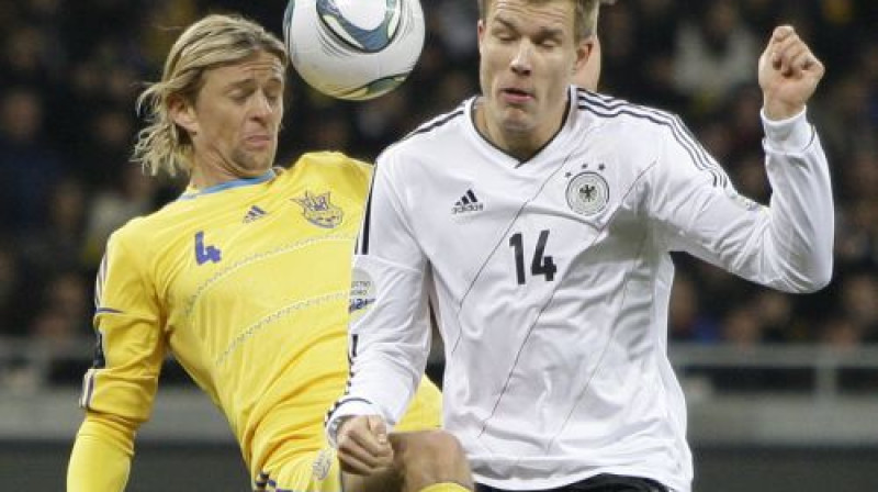 Ukrainas - Vācijas spēles moments
Foto: AP/Scanpix