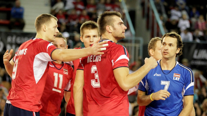 Latvijas izlases volejbolisti
Foto: cev.lu