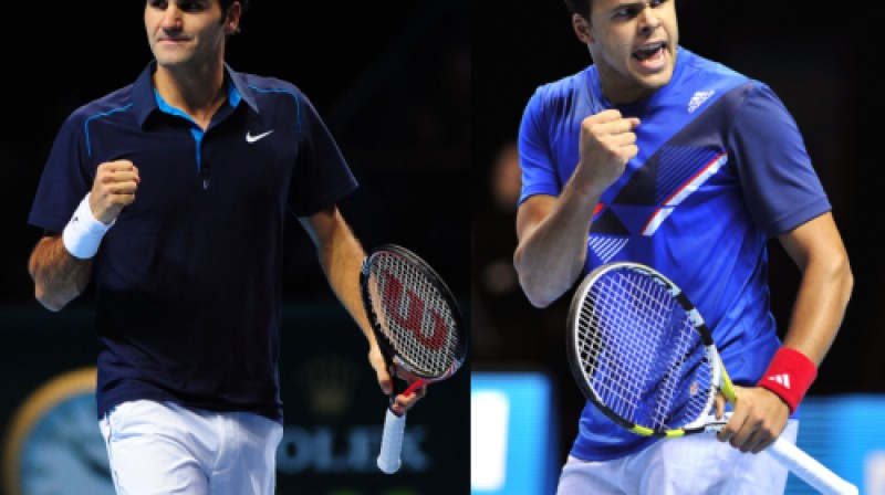 Rodžers Federers un Žo-Vilfrīds Tsonga
Foto: AFP/Scanpix