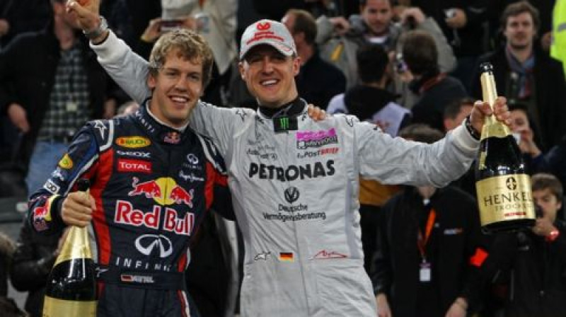 Sebastjans Fetels un Mihaels Šūmahers
Foto: www.raceofchampions.com