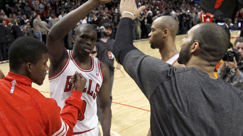 "Bulls" uzvaras metiena autors Luols Dengs 
Foto: AP/Scanpix