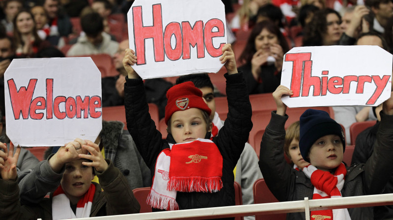 Tjerī Anrī starp "Arsenal" atbalstītājiem ir gaidīts viesis 
Foto: AP/Scanpix