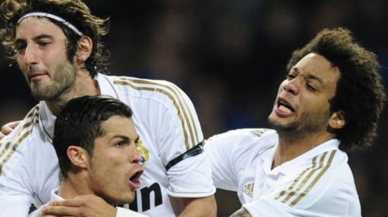 Krištianu Ronaldu ("Real Madrid") svētdien savu "La Liga" kontu papildināja ar 22. un 23. vārtiem
Foto: AFP/Scanpix