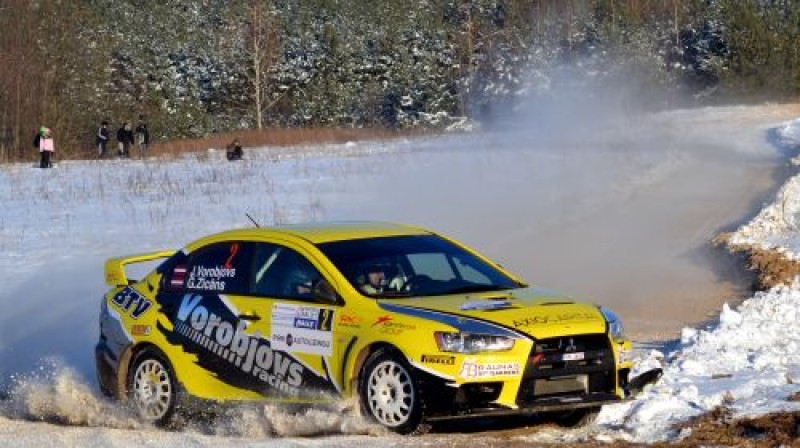 Jānis Vorobjovs/Guntars Zicāns Lietuvas rallija 11.posmā
Foto: Gatis Liepiņš