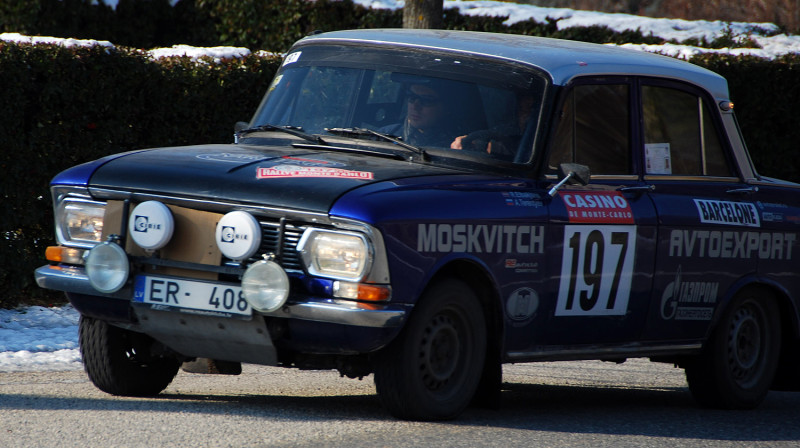 Roberts Elbakjans ar "Moskvitch" ceļā uz Montekarlo rallija finišu
Foto: "RE Autoclub"