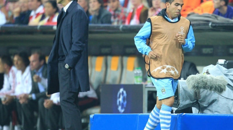 Roberto Mančīni un Karloss Tevess
Foto: EMPICS Sport/Scanpix