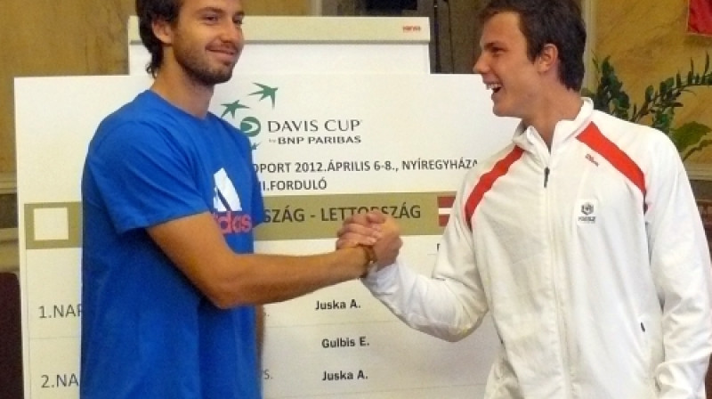 Ernests Gulbis pret Martonu Fučoviču
Foto: Jānis Cīrulis, Sportacentrs.com