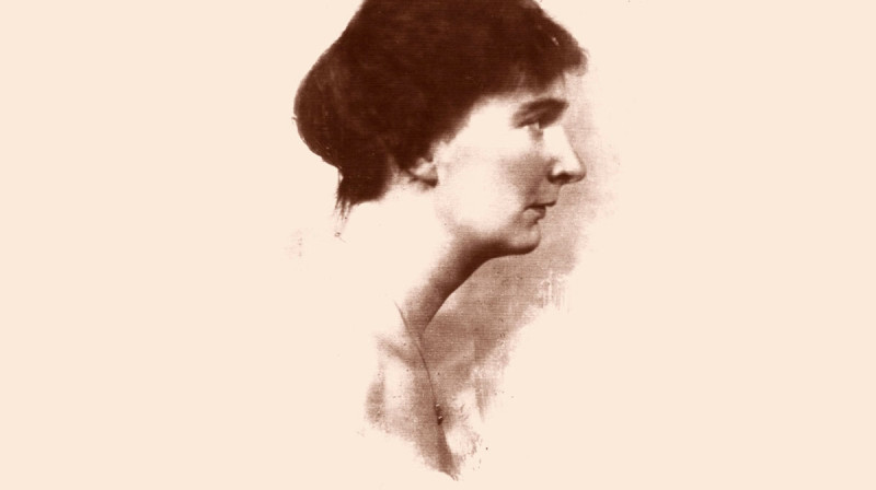 dzejnieces Ģertrūdes fon den Brinkenas (1892–1982) dzejas izlases „Kad mājās nāc...” vāka noformējums