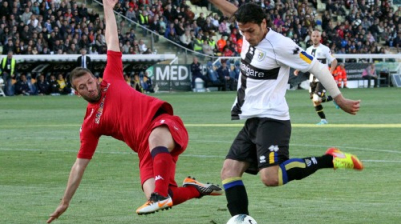 Epizode no ”Parma” un ”Cagliari” spēles.
Foto: Lapresse/Scanpix