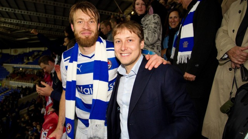 Kaspars Gorkšs un Antons Zingarevičs
Foto: www.readingfc.co.uk