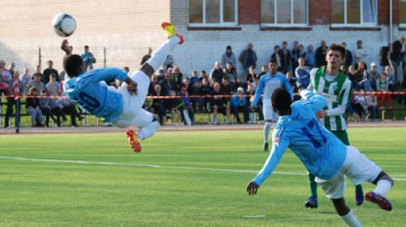 Davids Kortess ar skaistu sitienu atklāj rezultātu
Foto: www.spartaks.lv