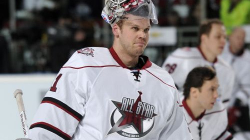 Kriss Holts uzskata, ka ir "All-Star" līmeņa vārtsargs. "Dinamo" klubā domā citādāk
Foto: Romāns Kokšarovs, Sporta Avīze, f64