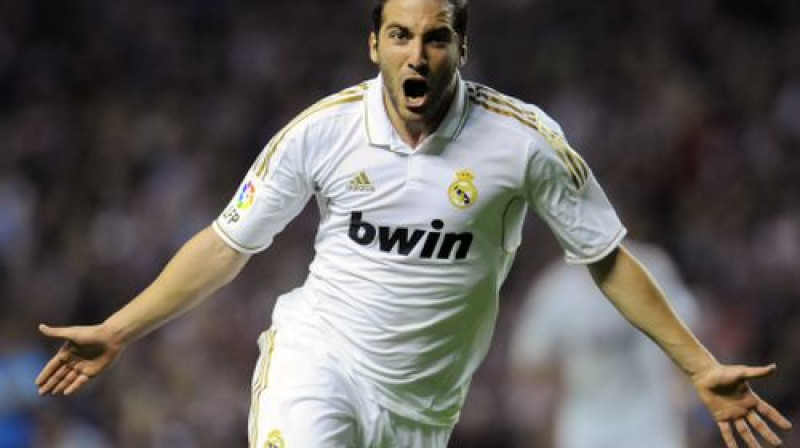 Gonsalo Igvaina vārti oficiāli nodrošināja Madrides "Real" Spānijas čempiones titulu
Foto: AFP/Scanpix