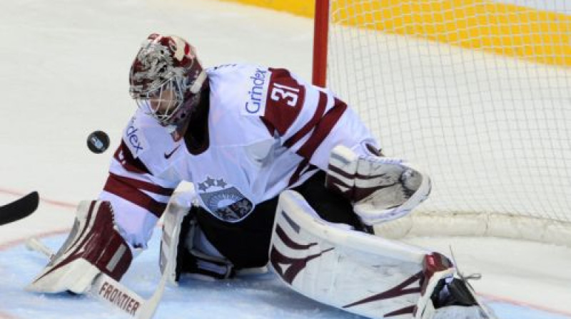 Edgars Masaļskis Latvijas izlases vārtos
Foto: AFP/Scanpix