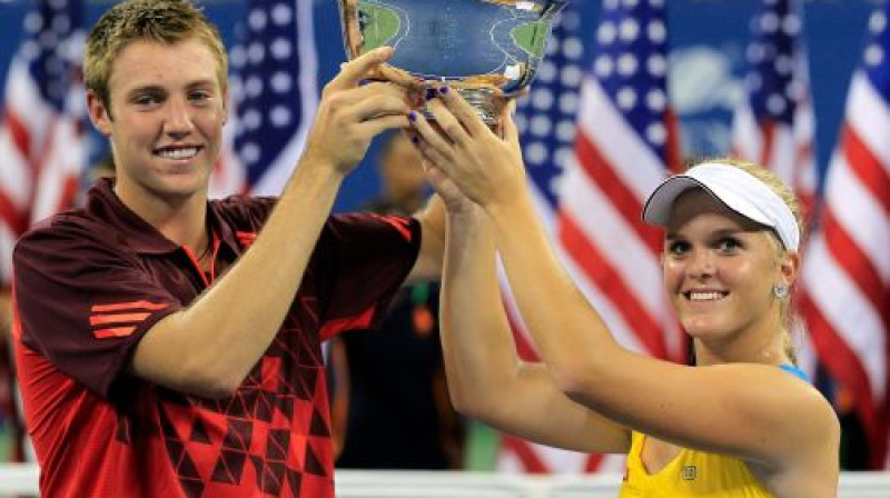 Melānija Udāna 2011. gadā ar Džeku Soku sensacionāli uzvarēja "US Open" jauktajās dubultspēlēs
Foto: AFP/Scanpix