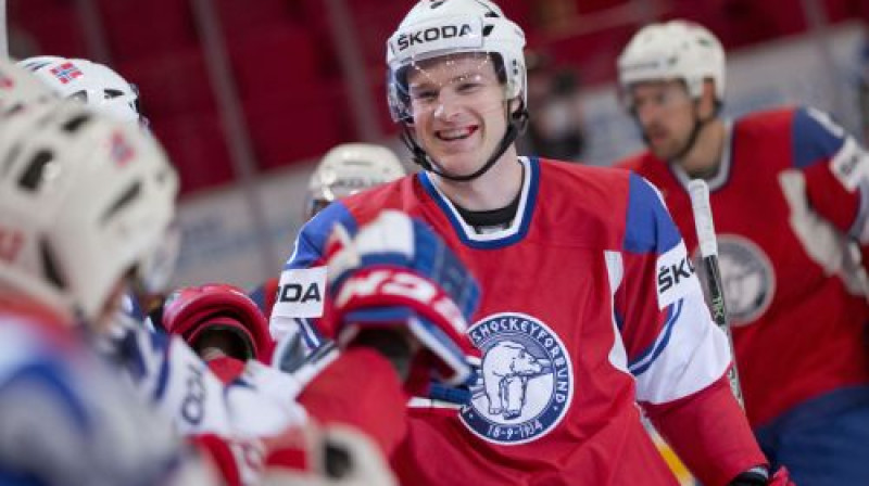 Mariuss Holtets guva uzvaras vārtus Norvēģijas izlases labā
Foto: AFP/Scanpix