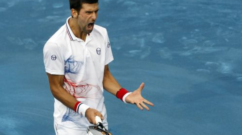 Novaka Džokoviča reakcija pēc zaudētas izspēles
Foto: Reuters/Scanpix