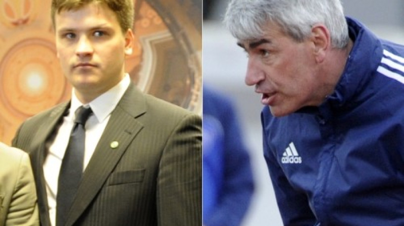 Abu komandu galvenie treneri Andris Riherts 
(Metta/LU) un Jurijs Popkovs (Daugava R.)
Foto: Romāns Kokšarovs, f64