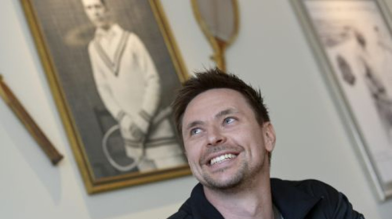 Robins Soderlings šodien bija labā noskaņojumā
Foto: AFP/Scanpix