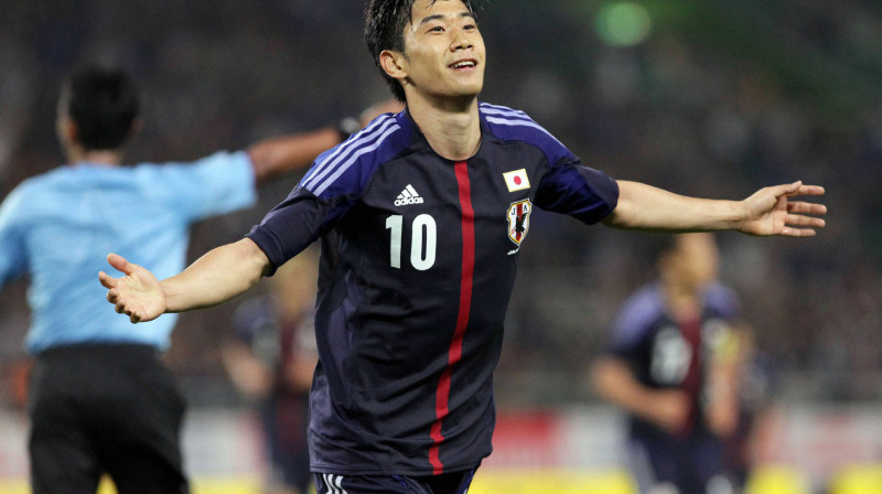 Šindzi Kagava atzīmē vārtus pret Azerbaidžānu
Foto: AFP/Scanpix